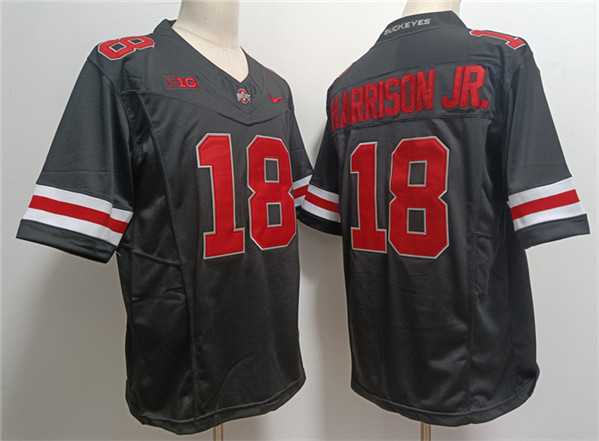 Mens Ohio State Buckeyes #18 Marvin Harrison JR. Black 2023 F.U.S.E. Limited Stitched Jersey->->NCAA Jersey